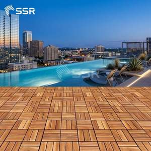 Losetas de Madera de Acacia Dorada de 12 Listones para Terraza, Losetas de Madera Entrelazadas para Exteriores, Tablas de Madera para Patio, Resistentes al Agua - Product Image 4