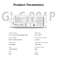 Contrôleur de bande LED RGBW Gledopto ZigBee GL-C-001P, télécommande, 5 modes en 1, CCT, driver intelligent, 5 canaux, 12-54V DC, 270W