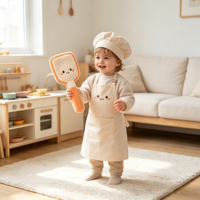 Mainan Boneka Sekop Kecil Lucu Bersulam Senyum Bulu Mink Palsu Kreatif untuk Permainan Peran Dapur Hadiah ODM OEM Logo Kustom Acara