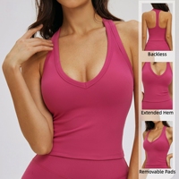 Soutien-gorge de sport dos nus élastique à maintien élevé pour femme, respirant et confortable, idéal pour le yoga et l'entraînement en salle de sport