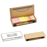 Bloc-notes adhésif personnalisé coloré, design créatif, recyclé, avec stylo, règle et impression numérique