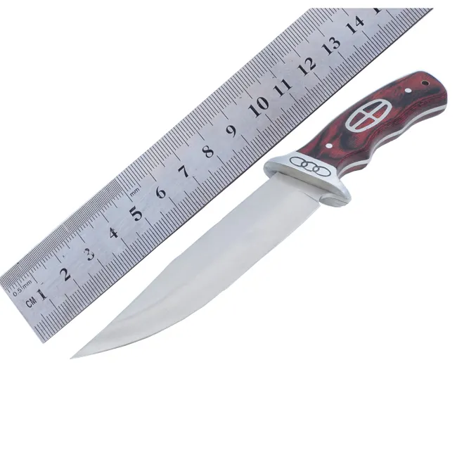 fixed blade hunting knife steel pattern pakkaw wood handle hunter knife