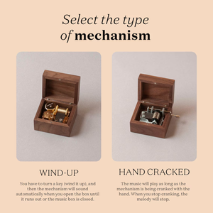 مخصص من خشب الجوز الخشبي الكلاسيكي الصغير + 50 نغمات متوفرة حركة كرنك - Product Image 2