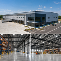 Bâtiment d'entrepôt en structure métallique préfabriqué pour stockage industriel, logistique et distribution