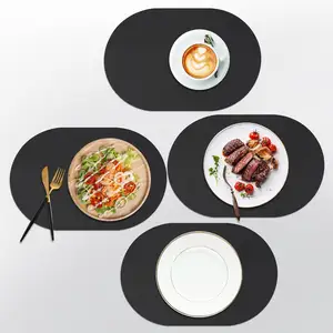 Placemats Wholesale High Quality PU Leather Placemat Waterproof Double Table Mat 6 Piece Placemats Set For Table Dining