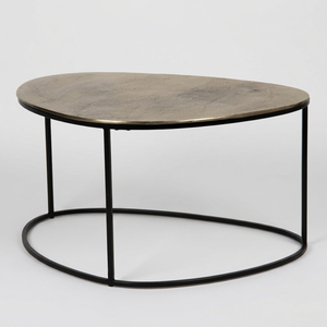 AK Brass Unique Design <b>Iron</b> Metal Coffee <b>Table</b> With Antique Finish Marble Top Handcrafted Luxury Furniture For Restaurant / Home - Product Image 4
