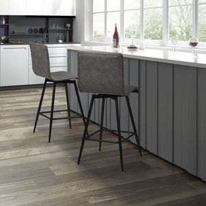 Tabouret de comptoir pivotant DB en simili cuir pour salle à manger Meuble de salle à manger élégant - Product Image 1