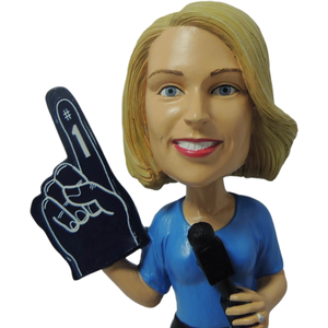 Custom journalist <span class=keywords><strong>statue</strong></span> for sale colors painted 7'' tall female sculpture home decoration resin reporter bobblehead doll - Product Image 4