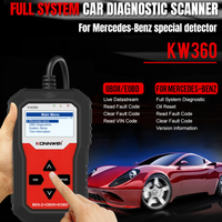Escáner de Diagnóstico Universal para Automóviles OBD2 KW360 para Todos los Automóviles OBD2 de 12V y Herramientas de Diagnóstico Completo del Sistema para Mercedes-Benz