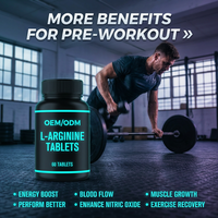 Tablet OEM/ODM L-Citrulline L-Arginine 3000mg 5000mg untuk Nutrisi Olahraga Dewasa, Pendukung Peningkatan Otot Pra-Latihan