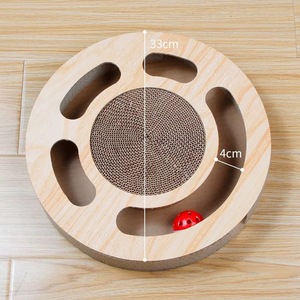 Ball-Wurf Katzen-Kratzbaum Wellpappe Katzenspielzeug Kratzpfosten Interaktiver Katzen-Drehteller Ball Haustierpflege-Zubehör - Product Image 4