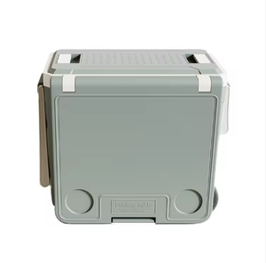 Große Plastik-Kühlbox Praktische Tragbare Isolierte Kühlbox mit Klapptisch und Hocker für Angeln und Camping - Product Image 3