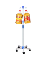 Support IV robuste en acier inoxydable, hauteur réglable, avec roulettes, Classe I, garantie 1 an, pour mobilier hospitalier