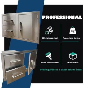 خزانة شواء خارجية للمطبخ من الفولاذ المقاوم للصدأ مع أدراج مزدوجة وملحق سلة مهملات - Product Image 2