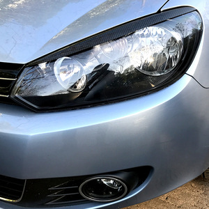 Carbon Fiber Trim Strips For Volkswagen Golf 6 Headlight Brows ABS Material Glue Or Screw Installation - Product Image 2