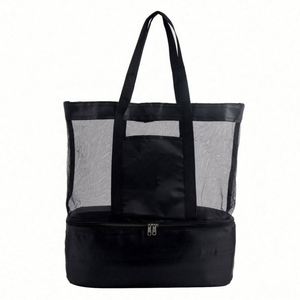 Sacs de shopping en filet personnalisés de haute qualité, sacs fourre-tout réutilisables en filet, sacs de voyage, de sport, de natation et de plage - Product Image 3