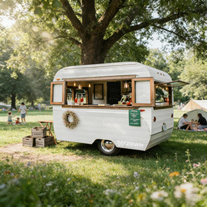Custom Stainless Steel Mobile Food Cart Fully Equipped Street Food <b>Trailer</b> for Pizza Burger Coffee Vending - Product Image 1