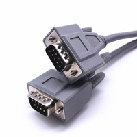 RS232 kabel koneksi laki-laki ke laki-laki, 1m DB 9 Pin ekstensi dengan jaket PVC untuk pemindai/Modem/Printer/proyektor/penggunaan Monitor