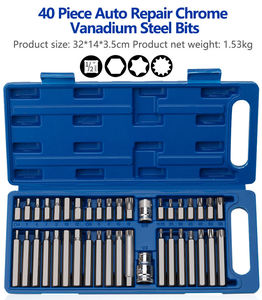 Set di 40 Utensili <span class=keywords><strong>a</strong></span> <span class=keywords><strong>Stella</strong></span> in Ferro Resistente per Riparazioni Auto, Combinazione di Attrezzi Manuali con Valigetta Rigida, Opzione OEM, Chiavi Esagonali e Cacciaviti - Product Image 3