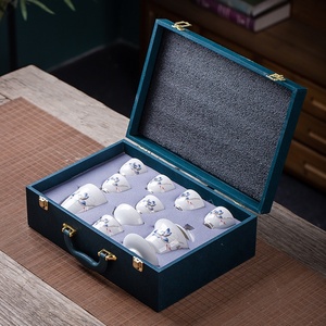 Service à thé en céramique de Jingdezhen, coffret cadeau, service à thé Kung Fu, service à thé en jade mouton, tasses à thé pour bureau, vente en gros, personnalisation du motif et du logo - Product Image 6