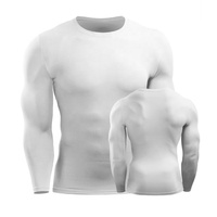 T-shirt de Compression Homme Taille US 90% Polyester Logo Personnalisé Manches Longues Basketball Course Entraînement Couche de Base Maillot Sport