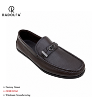 Mocassins pour hommes en cuir grainé à semelle en mousse ultra-légère, avec détails métalliques, chaussures de conduite urbaines de luxe personnalisables RADOLFA