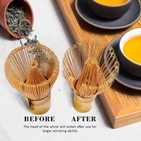 1 Pièce Bambou Japonais Matcha Fouet Chasen Traditionnel Handcurled Japandi Style Matcha Ustensile Thé Noir Accessoires pour Thé