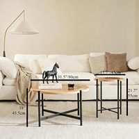 Table basse Senwell, style moderne élégant rétro, en bois massif et en fer, multifonctionnelle, écologique, meubles de salon