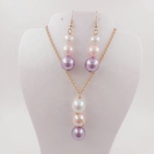 Ensemble de bijoux JX126 avec boucles d'oreilles en perles de coquillages, couleur personnalisée, bijoux hawaïens en gros pour femmes et filles - Product Image 4