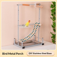 Support pour perroquet, grande cage à oiseaux, base en fer, plateforme de jeu d'entraînement rectangulaire DIY pour perroquet, échelle d'escalade, balançoire, jouet pour oiseaux