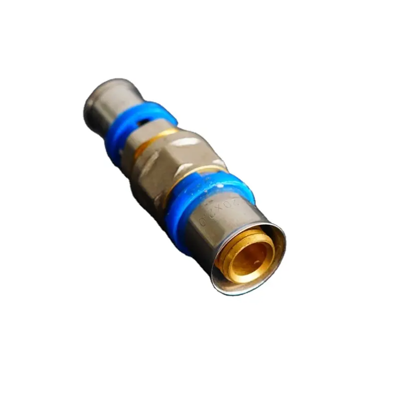 Pressure type direct head pipe fittings for foreign trade with inner wire support custom OEM Press Straight Fitting brass