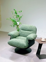 Fauteuil d'appoint pivotant rétro, style italien minimaliste, avec housse amovible et lavable, rembourrage en duvet, confort doux