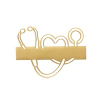 Broche personnalisable en acier inoxydable 316L en forme de stéthoscope, gravure laser, cadeau d'appréciation pour les professionnels de la santé, petite série OEM