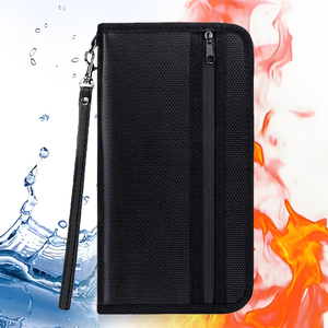Portefeuille de voyage ignifuge et étanche pour passeports, organiseur de documents familiaux pour hommes et femmes, avec blocage RFID - Product Image 1
