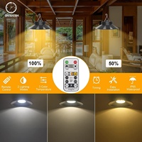 Lustre solaire avec télécommande éclairage intérieur extérieur suspension solaire 6000K IP65 étanche couloir lumière solaire