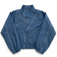 Chaqueta Asimétrica para Hombre con Múltiples Cierres, Cortavientos de Nailon, Impermeable, Transpirable, Estilo Techwear y Urbano, Cuello Alto, Logotipo Personalizado OEM