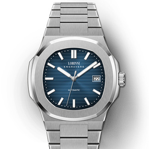 Reloj de Pulsera Automático de Lujo para Hombre LOBINNI, con Indicador de Fecha, Resistente al Agua, Correa de Acero Inoxidable, Diseño Clásico y Sencillo para el Tiempo Libre - Product Image 4