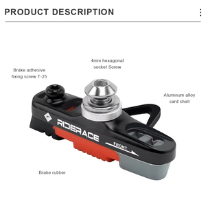 1 paire de plaquettes de frein pour vélo de route C-<span class=keywords><strong>Brake</strong></span> Pad CNC en alliage d'aluminium durable Silence en caoutchouc chaussures de frein de vélo accessoires de cyclisme - Product Image 2