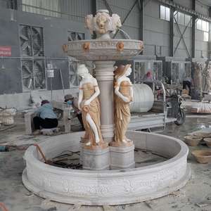 Grandes fuentes <span class=keywords><strong>de</strong></span> cascada <span class=keywords><strong>de</strong></span> sirena <span class=keywords><strong>de</strong></span> <span class=keywords><strong>Cantera</strong></span> romana Vintage construcción amarilla Natural con mármol para aplicación <span class=keywords><strong>de</strong></span> Hotel - Product Image 3