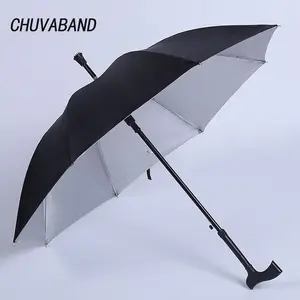 Chuvaband 24 Inch 8K Grote Kruk Paraplu Mannen Sterke Winddicht Kruk Lange Handvat Paraplu Wandelstok Klimmen Paraplu