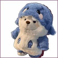 Peluche Adorable Requin Animal Qui Se Transforme en Petit Ours avec Peluche Courte et Coton PP - Cadeau d'Anniversaire pour les Jeunes