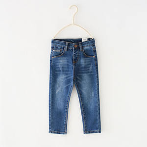 Wholesale Autumn Kids Boutique Clothing Full Length Washed Denim Pant Boys <b>Jeans</b> - Product Image 2