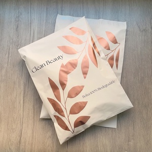 Biodegradable Peach Poly Mailer Custom Print with Rose Gold logo Bag Envelope Plastic Shipping Packaging Bag /poly Mailer - Product Image 1