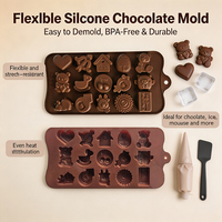 Moule en silicone pour chocolat, outil de moulage par soufflage, ustensile pour la fabrication de bonbons de Noël