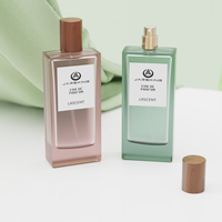[Usine personnalisée] Bouteille de parfum en verre dépoli vide de luxe 100ml bouteille de parfum rectangulaire claire