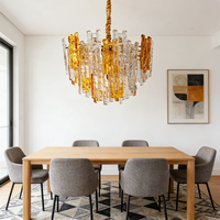 Lustres suspendus modernes de luxe en verre cristal doré pour salon, chambre et décoration de salle de conférence
