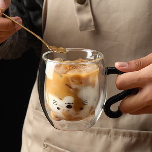 Acessórios para Bebidas em Casa e Bar, Caneca de Café de Vidro Borossilicato de Parede Dupla, Feita à Mão, Livre de BPA, com Alça em Forma de Cauda de Animal - Product Image 4