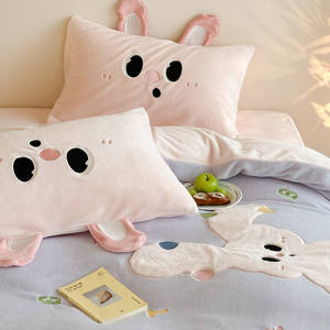 ดูโอซิเมียนคังชุดผ้าคลุมเตียงลายการ์ตูนสำหรับเด็กผู้หญิง 203x229 ซม. ชุดเครื่องนอนสำหรับหอพัก ลายสัตว์น่ารัก - Product Image 3