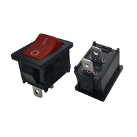 6A250V/10A125V Interrupteur à bascule 2 broches PA66 Matériau Interrupteur à bascule carré Fonction marche-arrêt Interrupteur à bascule rouge