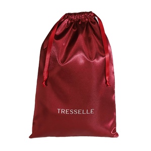 Customized Satin Drawstring Pouch Dust Bag Underwear Drawstring Storage <b>Wig</b> Belt Packaging Silk Satin Bag with Logo - Product Image 2